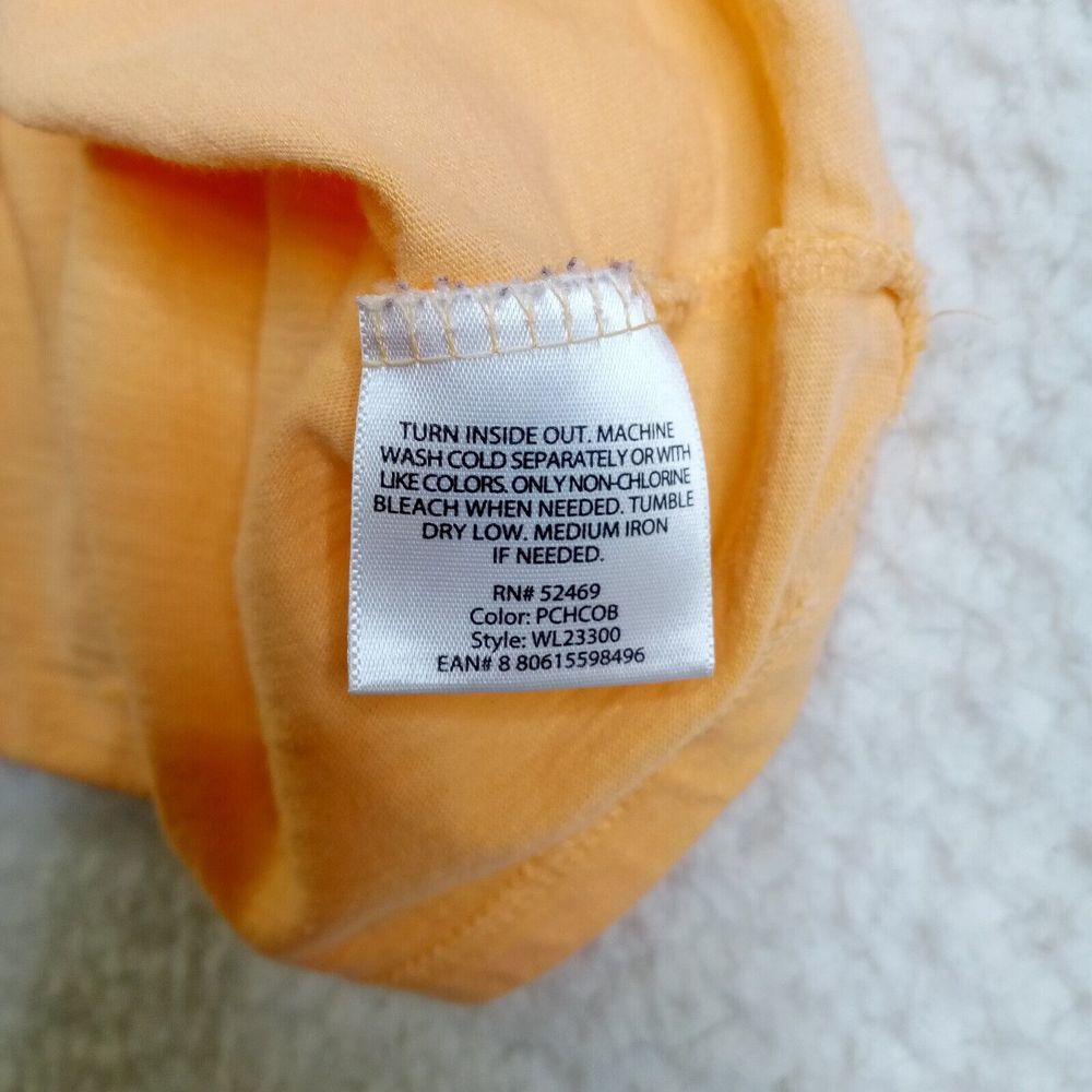 White Stag Blouse Womens Large Short Sleeve Orange Pullover Cotton - Picture 5 of 10